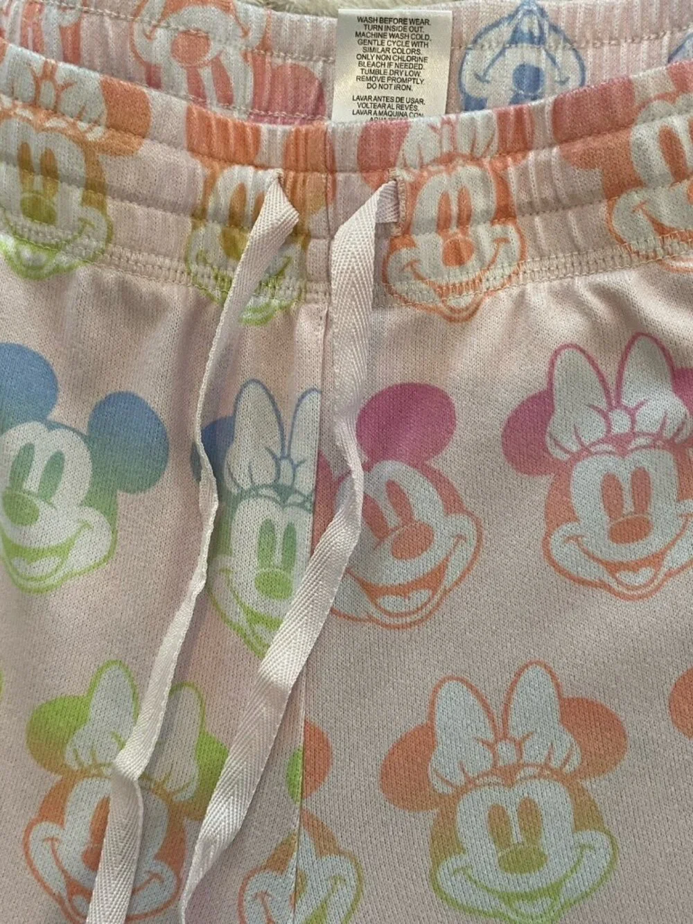 Disney Mickey Minnie Ombre Pajama Set Pink Lounge Sleepwear Large - Picture 9 of 9